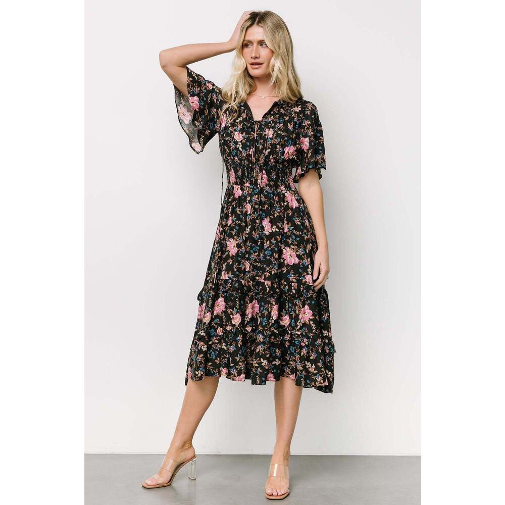 Baltic Born Spell Boho Midi Dress | Midnight Garden Size MM